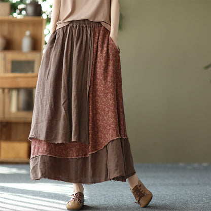 Vintage Heavy Industry Irregular Print Skirt