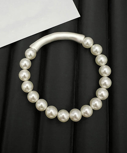 Elegant White Bamboo Joint Pearl Bracelet