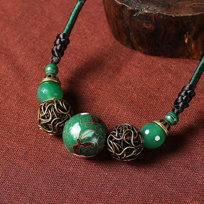 Retro Delicate Cloisonne Short Necklace