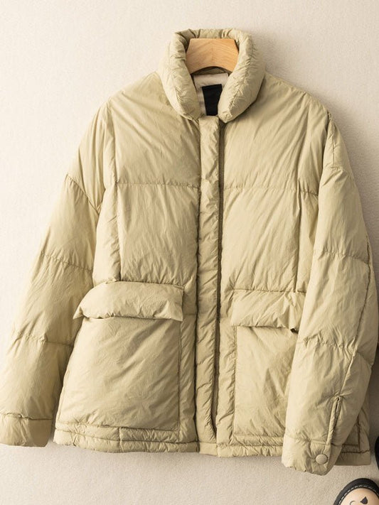 Lightweight Fashion Thickened Pockets Loose Down Jacket
