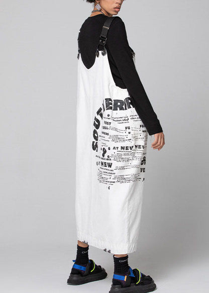 Women White Graphic denim drawstring Dresses