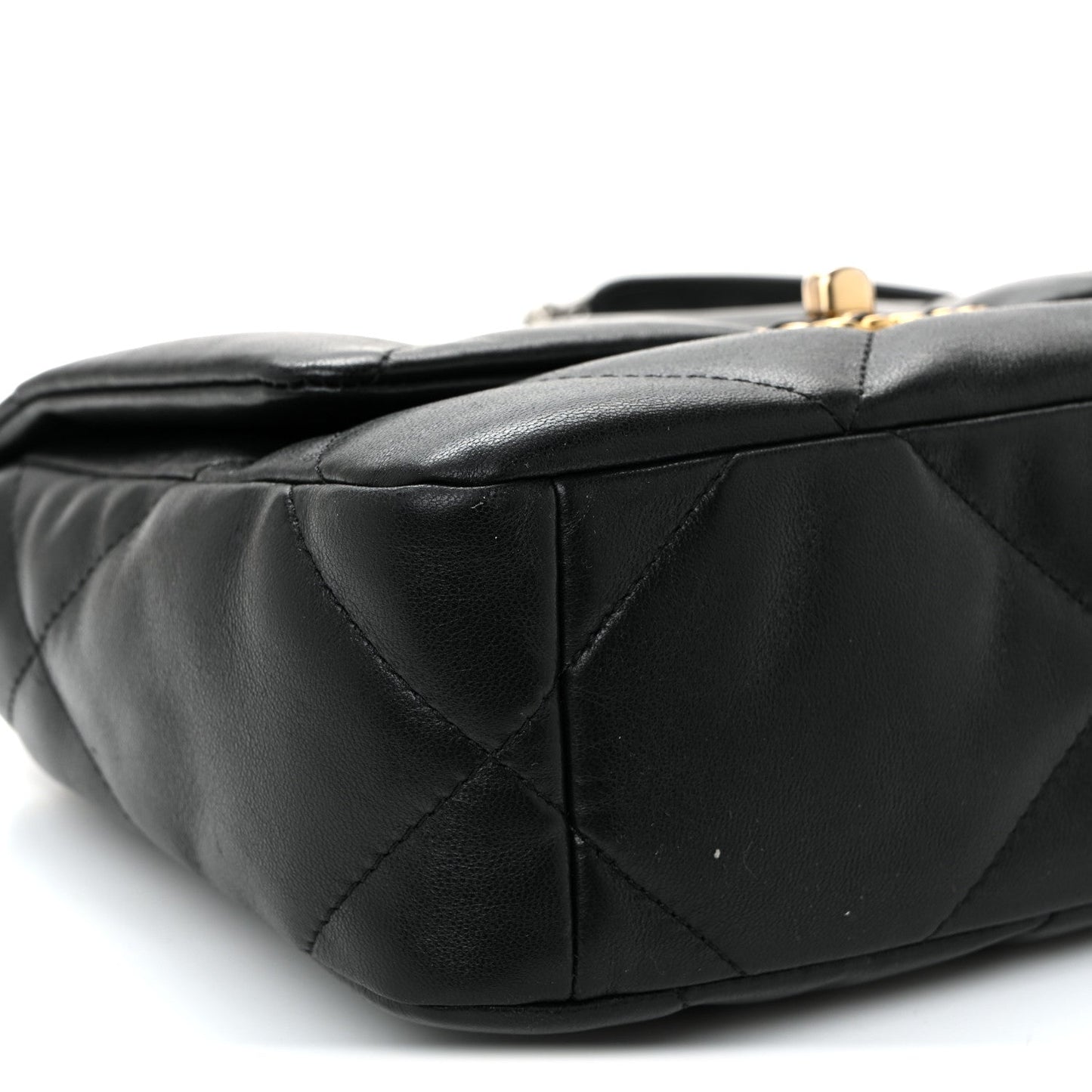 Lambskin Quilted Medium Chanel 19 Flap Black
