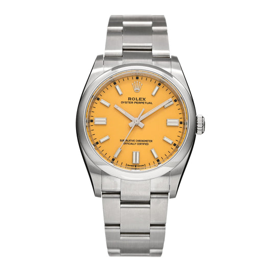 Stainless Steel 36mm Oyster Perpetual Watch Yellow 126000