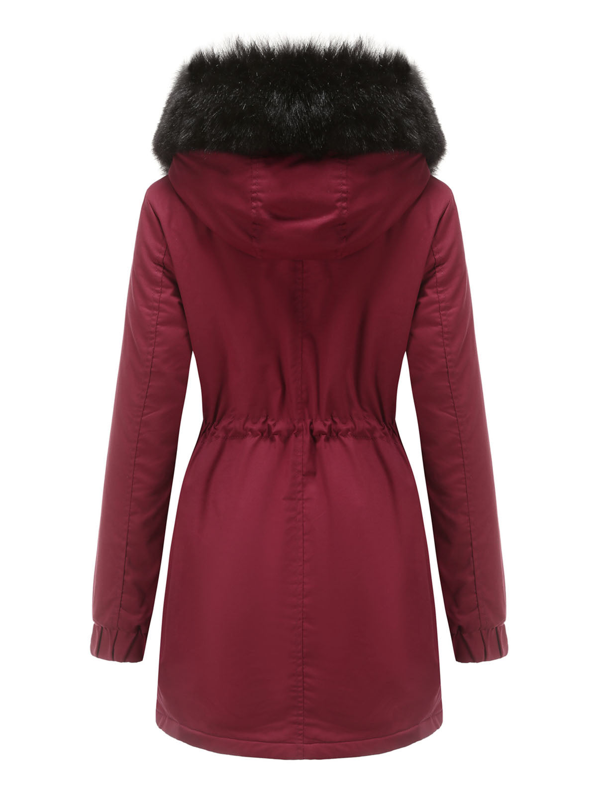 Women's Parka Coat Street Plush Winter Hoodie Coat Solid Color Oversized Fur Warm Coat