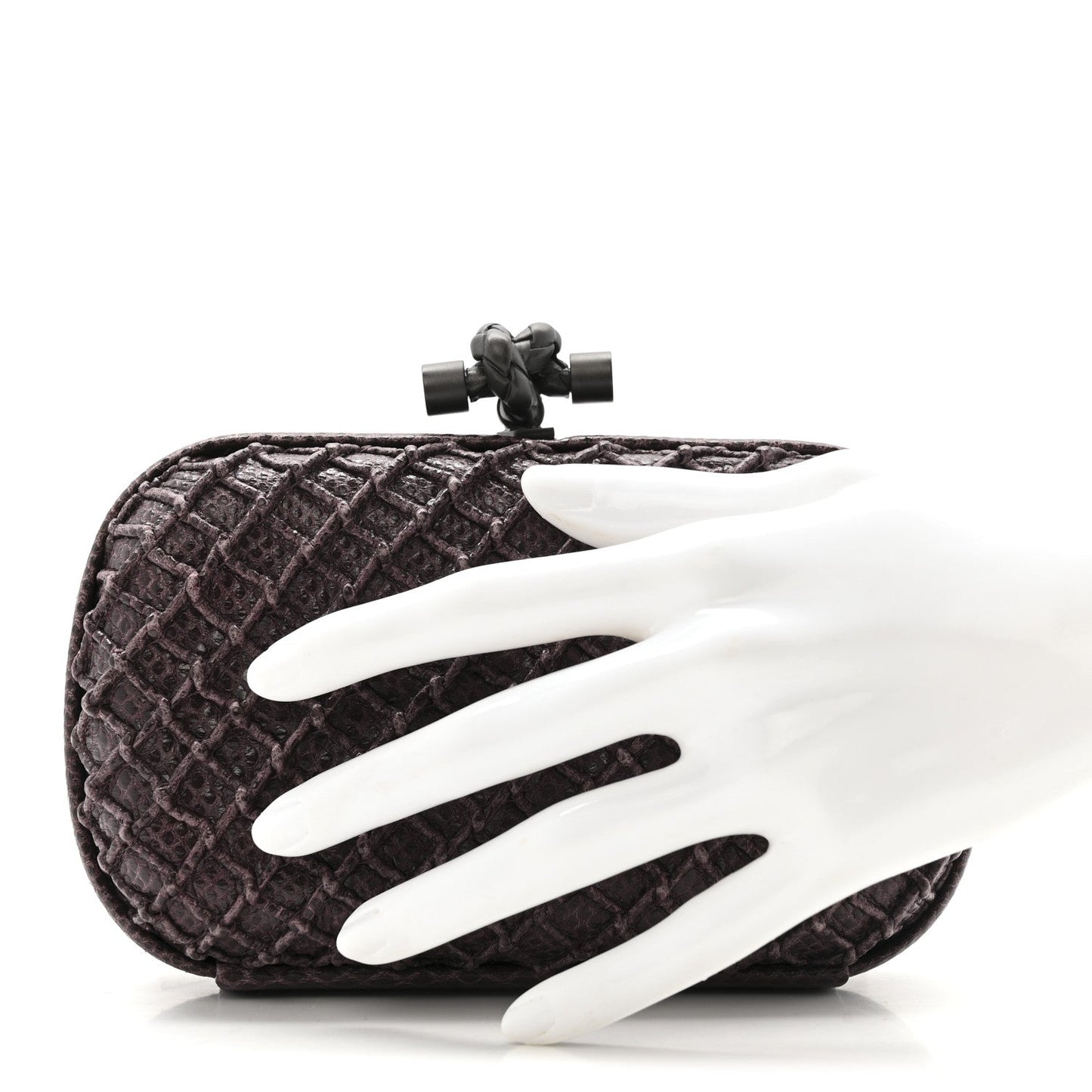 Lizard Intrecciato Knot Clutch Purple