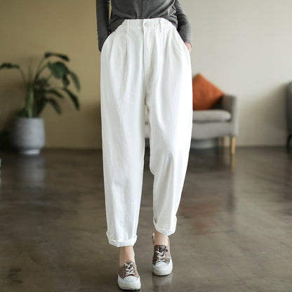 Women Summer Loose Thin Cotton Harem Jeans