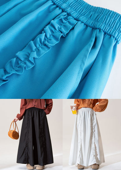 Original Design Black Pockets Solid Cotton Pants Skirt