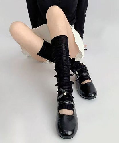 Summer Thin White Bow Versatile Calf Socks