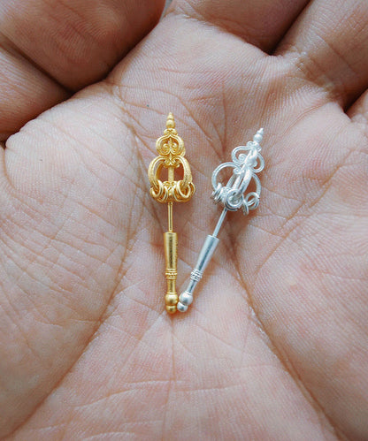 Original Design Gold Copper Zen Staff Earrings