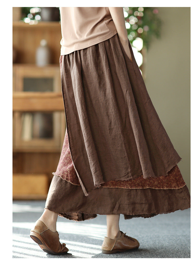 Vintage Heavy Industry Irregular Print Skirt