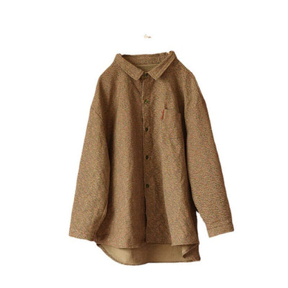 Women Retro Floral Cotton Autumn Casual Blouse