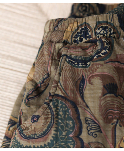Vintage Patchwork Floral Large Thermal A-Line Skirt