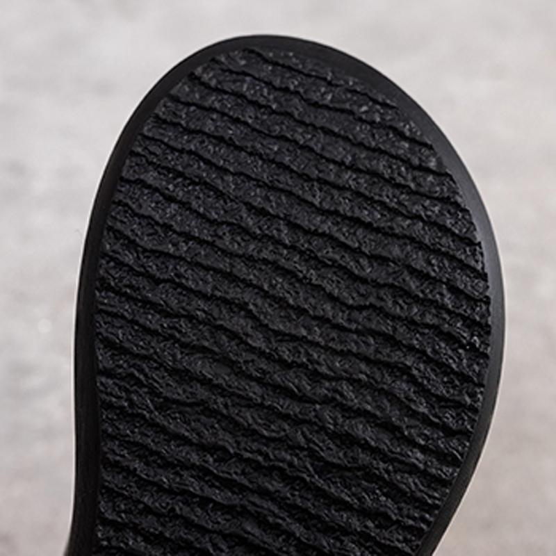 Women 2022 Sewing Platform Casual Leather Slippers