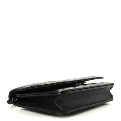 Lambskin Quilted Wallet On Chain WOC So Black