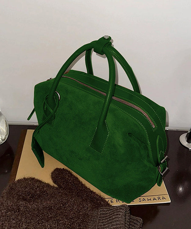 Organic Green Large Capacity Fine Suede Tote Handbag