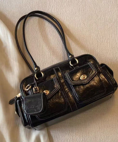 French Brown With Pockets Faux Leather Women Handbags