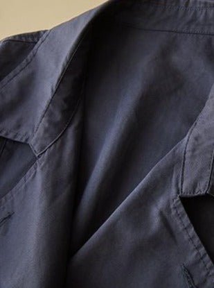 100% Natural Fabric Solid Color Windbreaker Long Sleeve Coat In One-Size