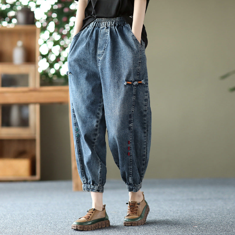 Women  Cotton Denim Casual Loose Jeans
