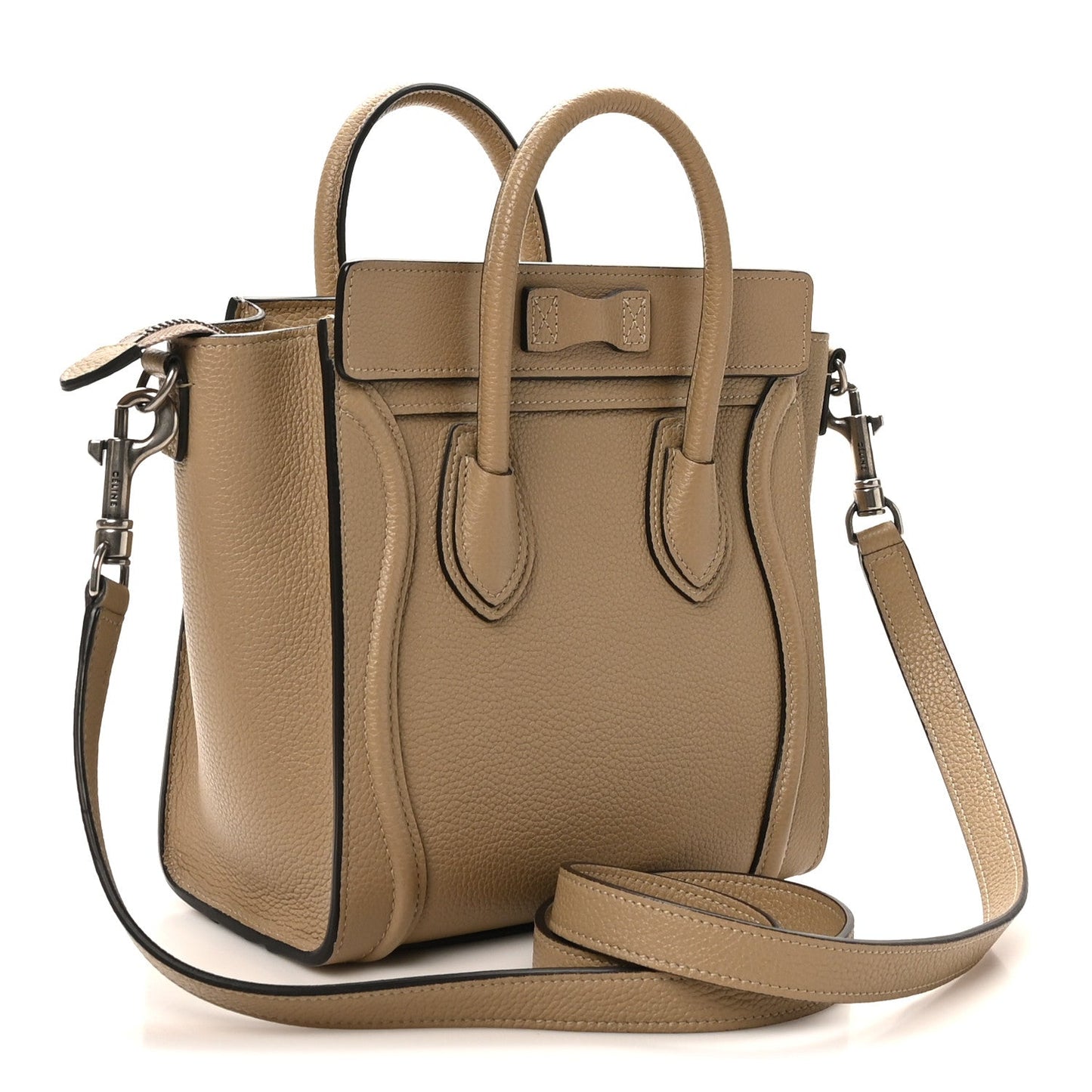 Drummed Calfskin Nano Luggage Dune