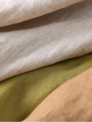 Pure Color Elastic Waist A-Line Casual Linen Skirt
