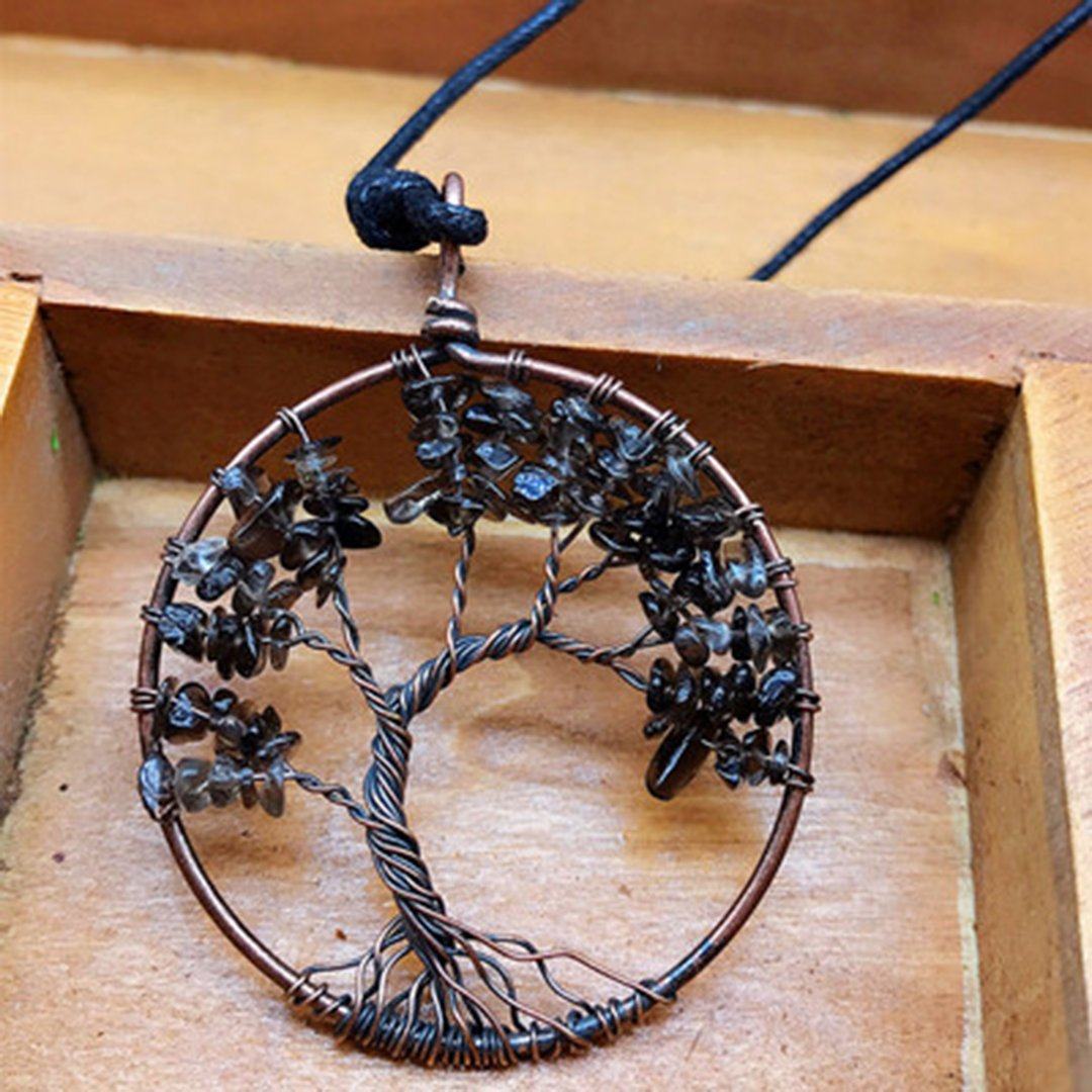 Tree Shape Roung Meatl Vintage Necklace