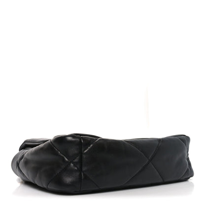 Goatskin Quilted Medium Chanel 19 Flap Black