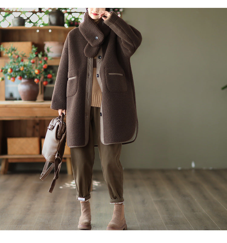 Fashion Mid-Length Sherpa Thermal Jacket