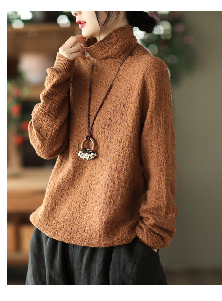 Vintage Jacquard Turtleneck Sweater