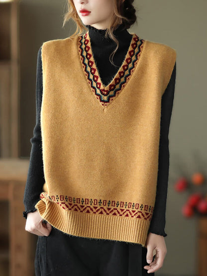 Winter Women Knitted Vest Sleeveless Sweater