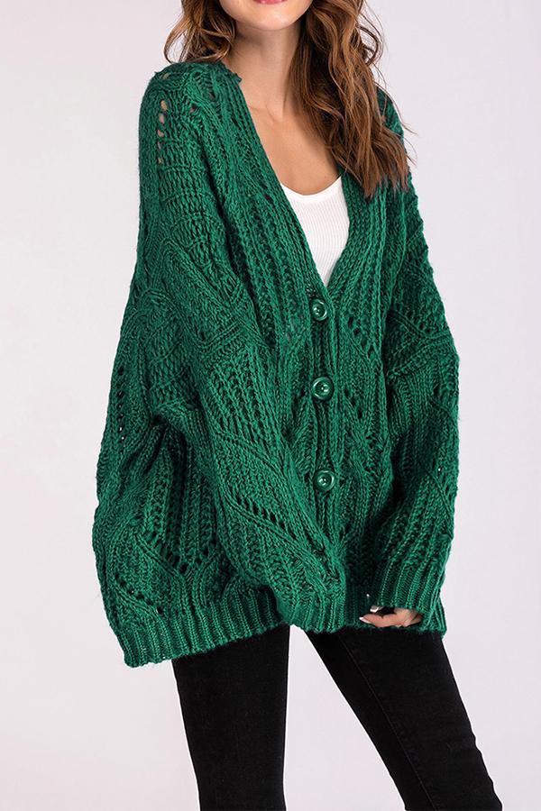 Solid Color V Neck Sweater