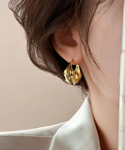 Fashion Gold Copper Overgild Hoop Earrings