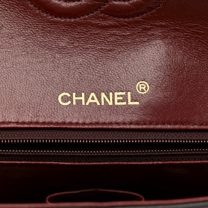 Lambskin Quilted Medium Double Flap Black