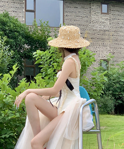 Original Design Zircon Straw Woven Holiday Sun Hat