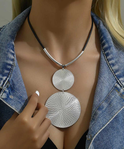 Bohemian Silk Metal Asymmetrical Pendant Necklace