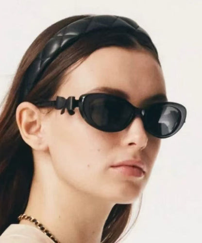 European And American Oval Black Bow Decoration Sunglasses