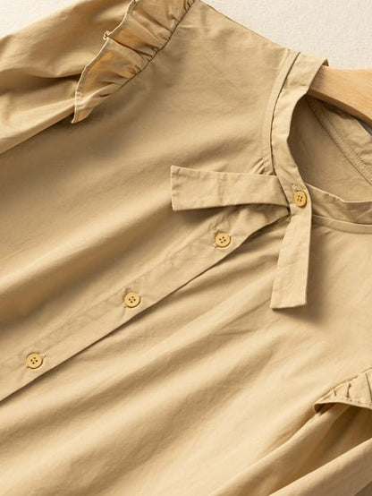 Natural Fabric Loose And Casual Shirt With Vintage Fungus Design