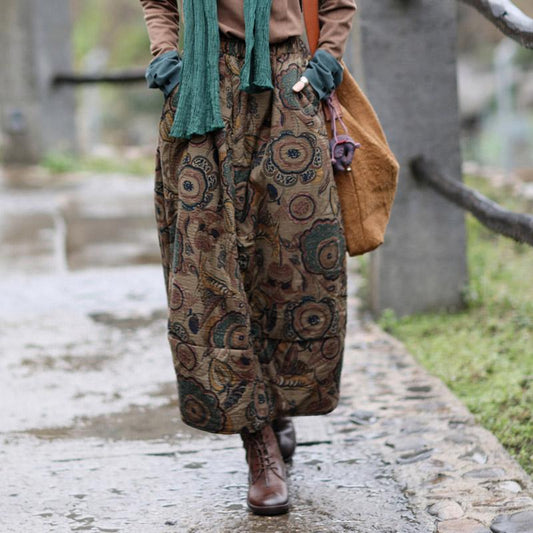 Vintage Printed Quilted Skirt