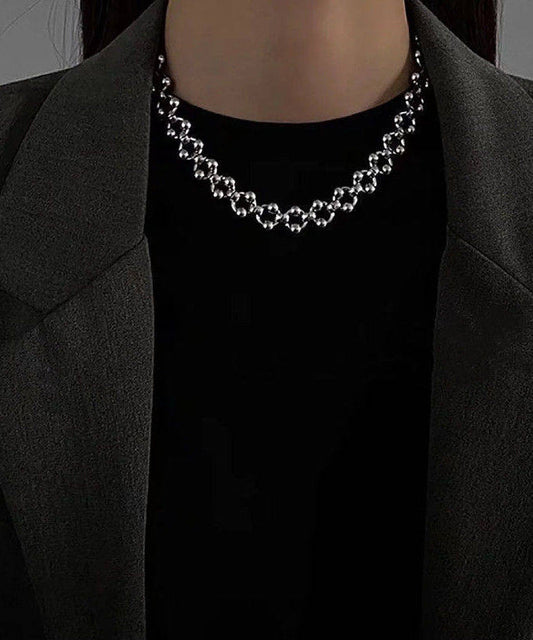 Chic Silk Stainless Steel Hollow Out Chain Necklace