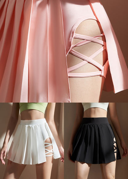 Beautiful Pink Hollow Out Tennis Skirts