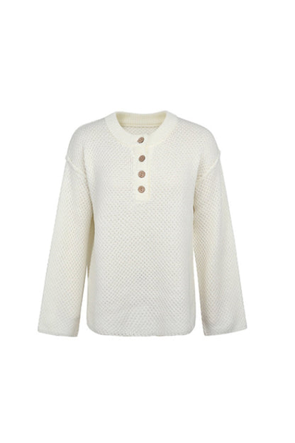 Round Neck Slit Pullover
