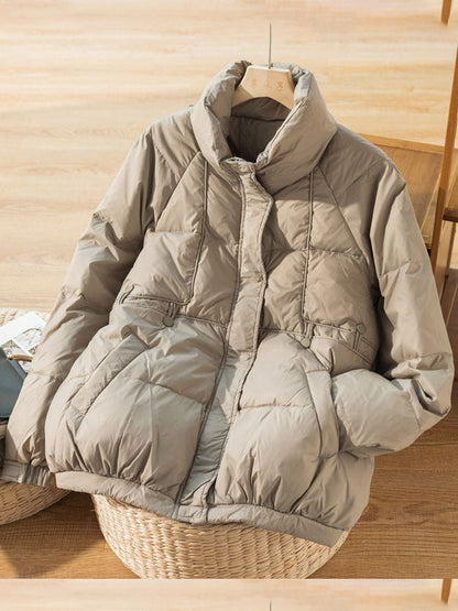 Lightweight And Loose Literary Vintage Short Version Down Jacket
