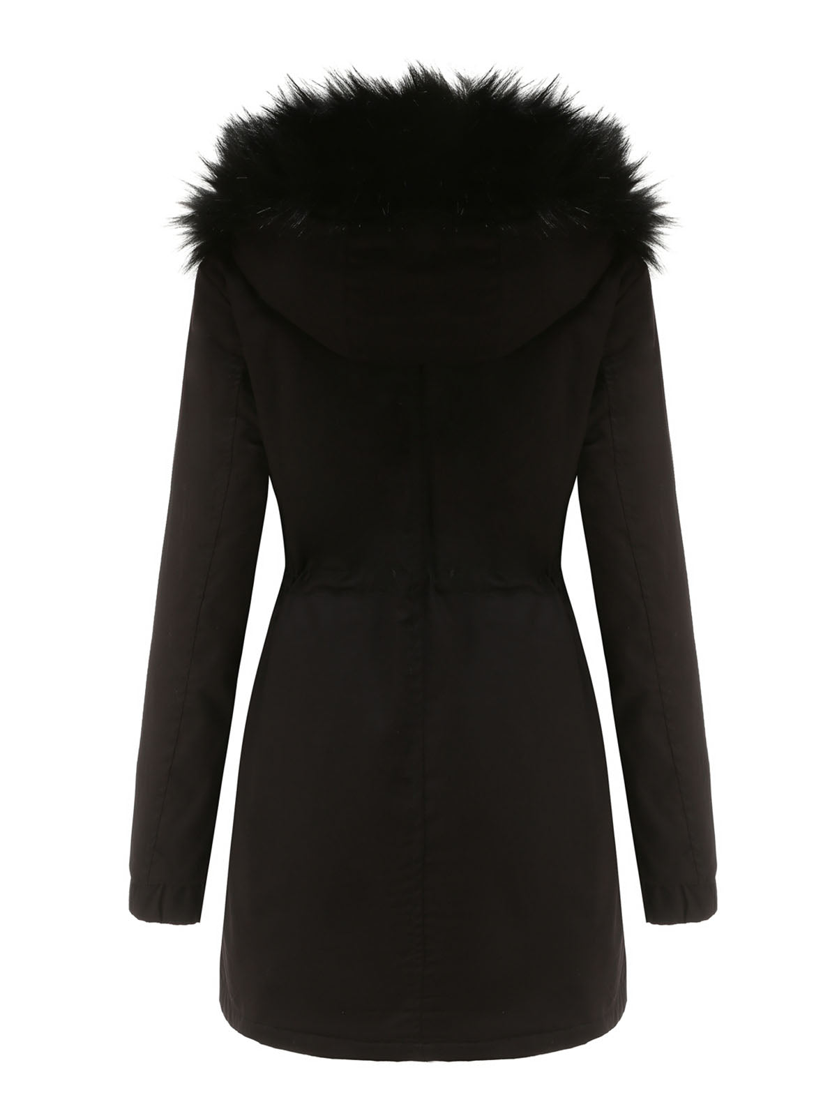 Women's Parka Coat Street Plush Winter Hoodie Coat Solid Color Oversized Fur Warm Coat