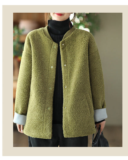 Retro Fashion Soft Lamb Wool Coat