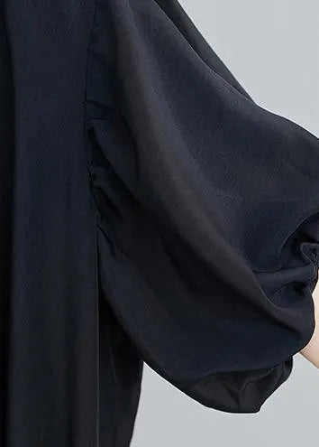 DIY o neck asymmetric summer dress for women black Dress