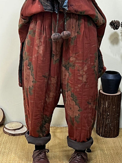 Autumn Vintage Floral Causal Harem Pants