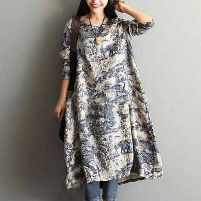 Printing 100%Cotton Dress Robe