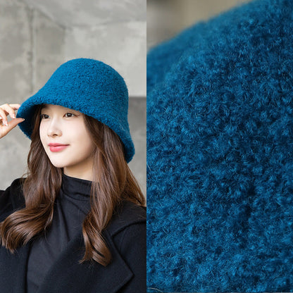 Women Winter Solid Korean Style Wool Hat