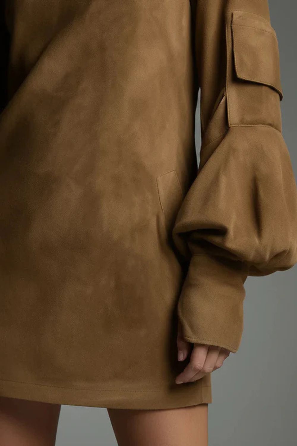 Marcella _ High neck silhouette _ Suede-effect mini dress