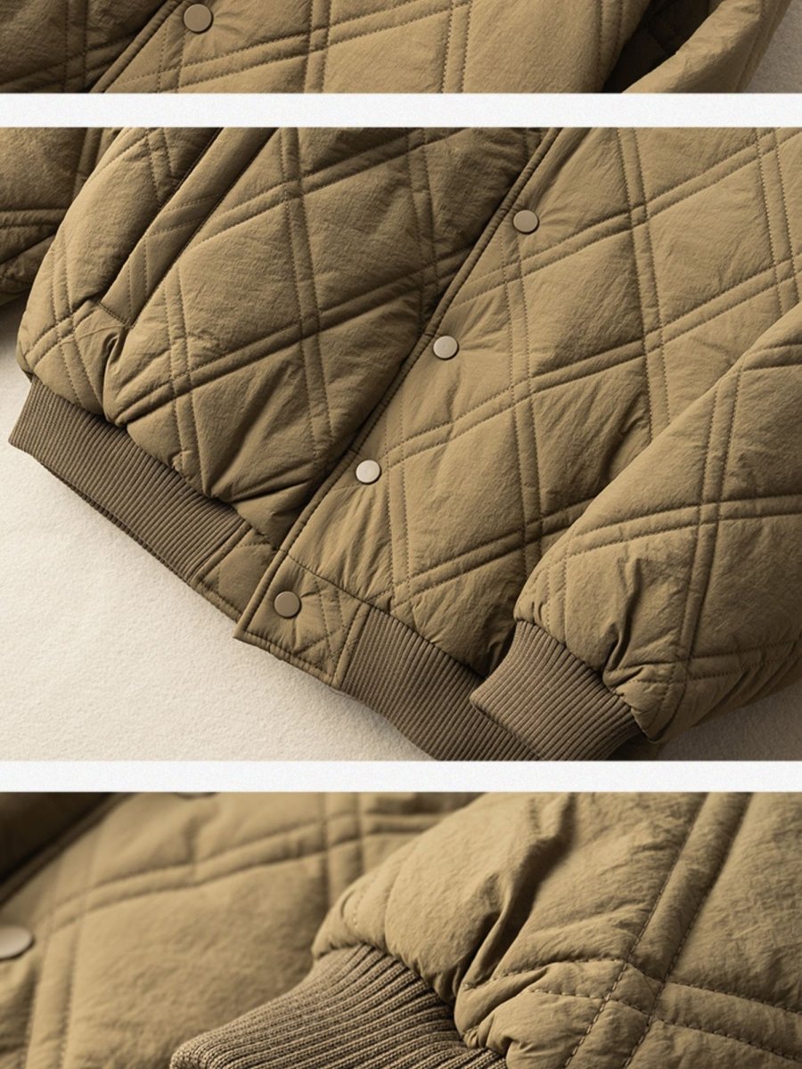 Women's Autumn And Winter Literature Retro Rhombic 100% Polyester Coat