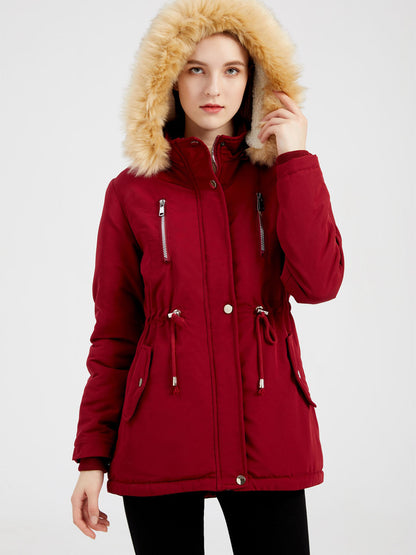 Women's Coat Daily Lamb wool Fall Winter Regular Midi Length Coat Solid Color Oversized Coat